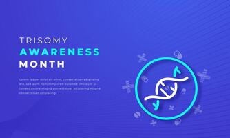 Trisomy Awareness Month Paper cut style Vector Design Illustration for Background, Poster, Banner, Advertising, Greeting Card