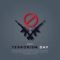 Anti Terrorism Day Paper cut style Vector Design Illustration for Background, Poster, Banner, Advertising, Greeting Card