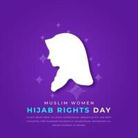 hijab derechos día papel cortar estilo vector diseño ilustración para fondo, póster, bandera, publicidad, saludo tarjeta
