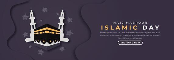 Hajj Mabrour Islamic Day Paper cut style Vector Design Illustration for Background, Poster, Banner, Advertising, Greeting Card