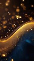 AI generated Animation gold and blue sparkle particles background.Generative AI. video