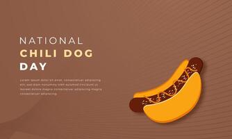 National Chili Dog Day Paper cut style Vector Design Illustration for Background, Poster, Banner, Advertising, Greeting Card