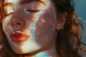 AI generated limmering Elegance Iridescent Beauty for the Modern Siren photo