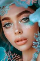 AI generated Enchanting Beauty Beautiful Model with Mermaidcore Vibes photo