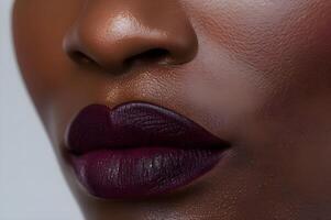 AI generated Radiant Elegance Deep Wine Lipstick Beauty photo