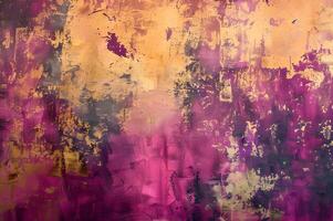 AI generated Magenta and Gold Painterly Backdrop photo