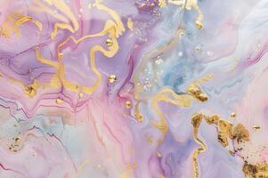 AI generated Gilded Marble Dreams Pastel with Gold Leaf Accents photo