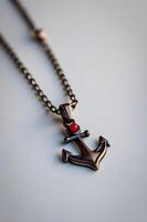 AI generated Anchor Pendant in Navy Blue, Red, and Crisp White photo