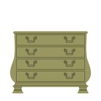 Image of a chest of drawers. Piece of furniture for storage. Furniture for bedroom, study, living room, bathroom vector