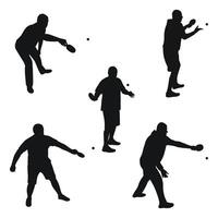 Set of tennis players with racket and ball, isolated vector