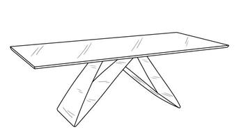 Sketch of a dressing table. Desk, dinner table, dressing table, desktop, kitchen table. Piece of furniture vector