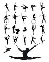 Gymnast sports team collection. Sport artistic gymnastics. Sports queen. Isolated vector