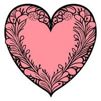 amor corazón ornamento flor enamorado ilustración bosquejo vector