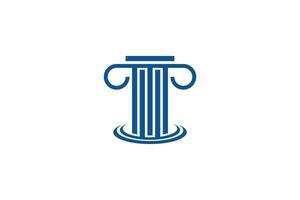 justice element design with combination pillar design vector