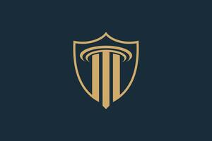 justice element design with combination pillar design vector