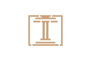justice element design with combination pillar design vector