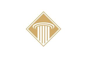 justice element design with combination pillar design vector
