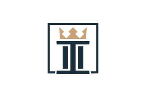 justice element design with combination pillar design vector