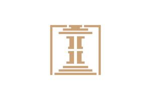 justice element design with combination pillar design vector