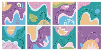 juego de portada abstracto moderno, diseño de portada mínimo. Fondo geométrico colorido, ilustración vectorial. vector