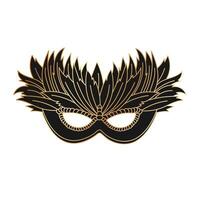 Black and gold masquerade carnival mask, Mardi Gras. Illustration, elegant design, vector