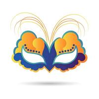 Colorful masquerade carnival mask on a white background. Illustration, elegant design, vector