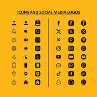 Icon set of popular social applications with rounded corners Social media icons modern design vector