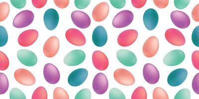 Seamless pattern of eggs. Colorful colorful egg icons for decorating Easter holidays. Vector illustration isolated on a white background