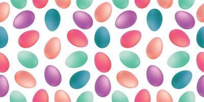 Seamless pattern of eggs. Colorful colorful egg icons for decorating Easter holidays. Vector illustration isolated on a white background