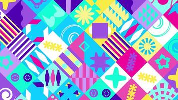 pop- och färgrik geometrisk form bakgrund video