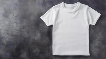 AI generated A blank white T-shirt on a mannequin for your inscription. AI Generated photo