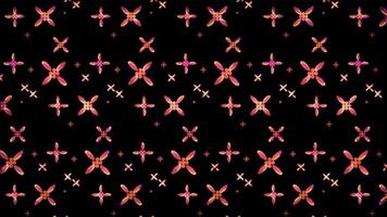 Glowing looping neon effect pattern abstract background, black background. video