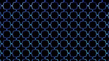 Glowing looping neon effect pattern abstract background, black background. video
