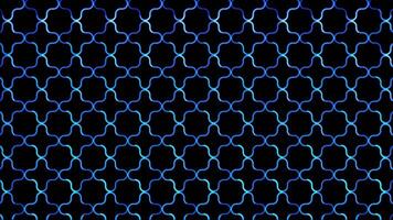 Glowing looping neon effect pattern abstract background, black background. video