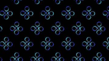 Glowing looping neon effect pattern abstract background, black background. video