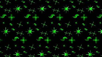 Glowing looping neon effect pattern abstract background, black background. video