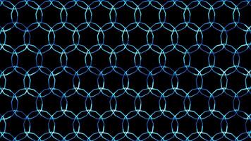 Glowing looping neon effect pattern abstract background, black background. video