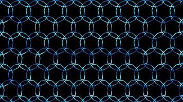 Glowing looping neon effect pattern abstract background, black background. video