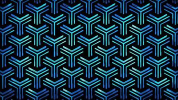 Glowing looping neon effect pattern abstract background, black background. video