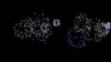 Fireworks Colorful animation video. Firework Celebration Colorful on black screen. 4K Resolution video