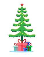 christmas tree with gifts vector
