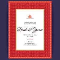 indian wedding card design, wedding invitation template vector