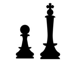 pawn and king isolated vector silhouette