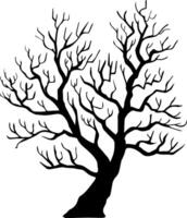 mano dibujado seco árbol vector