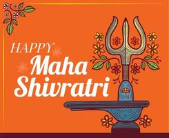 happy mahashivratri greetings card vector