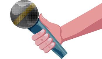 reporter, Journalist, singer Holding Microphone with hand Isolated vector