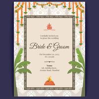 indian wedding card design, wedding invitation template vector