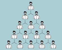 hierarchy structure, organization structure illustration vector hand drawn