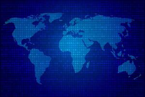 blue world map digital background vector