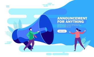 announcement concept web banner layout vector